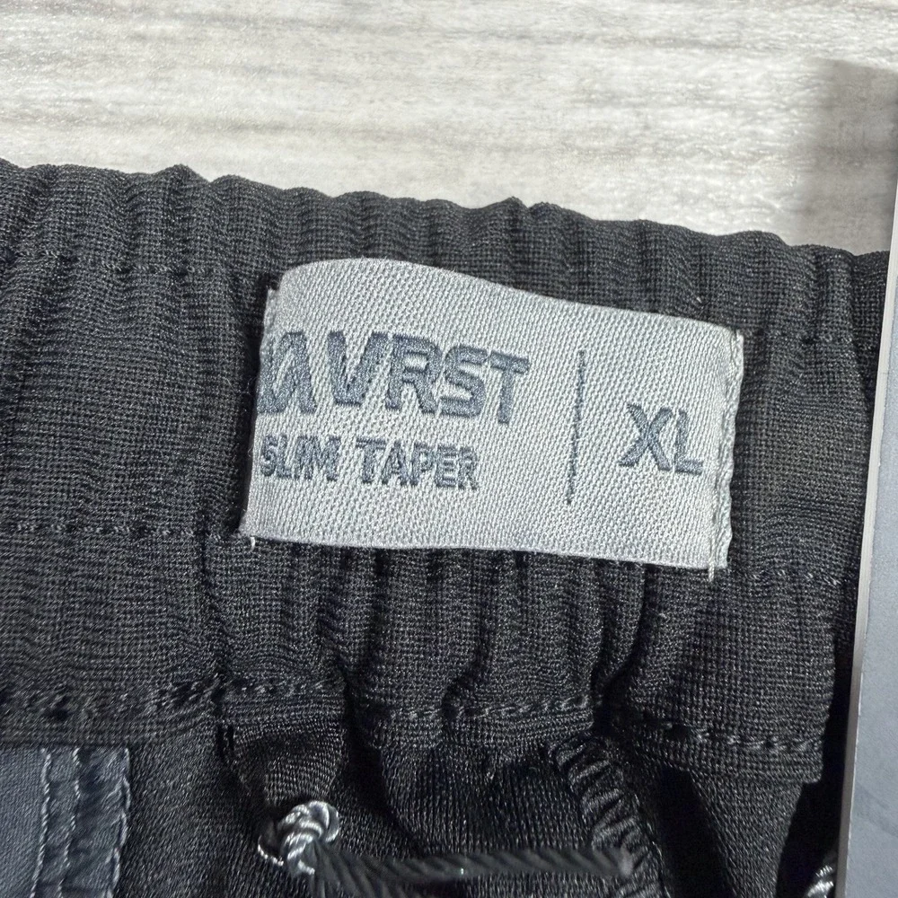 VRST Limitless Pants Men's XL Pure Black Slim Taper Drawstrings Performance NWT